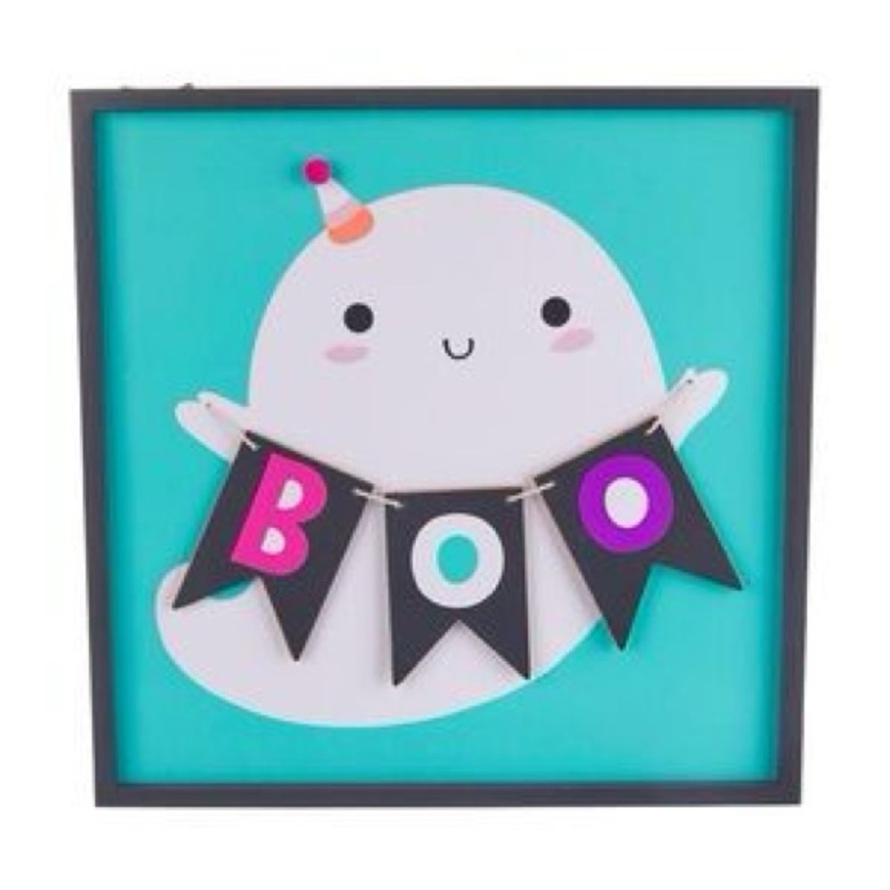 Cute Ghost Wall Art with Boo Banner